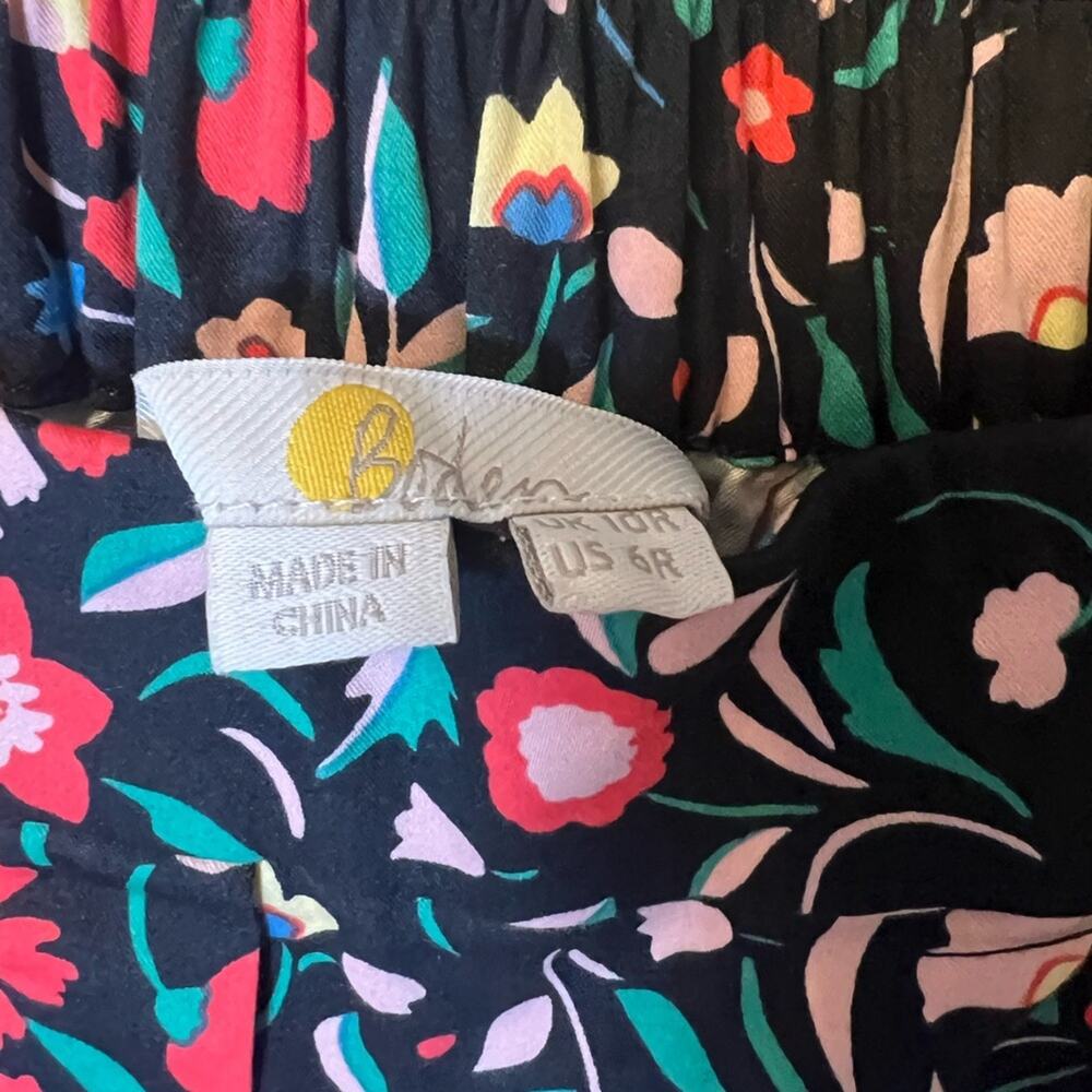 Boden Women’s Danby Pull On Straight Leg High Rise Black Floral Rainbow - Picture 4 of 5